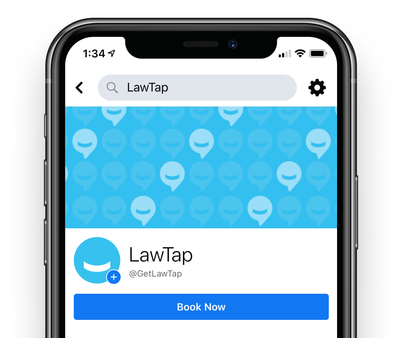 LawTap Screenshot - Facebook Page Book Now Example