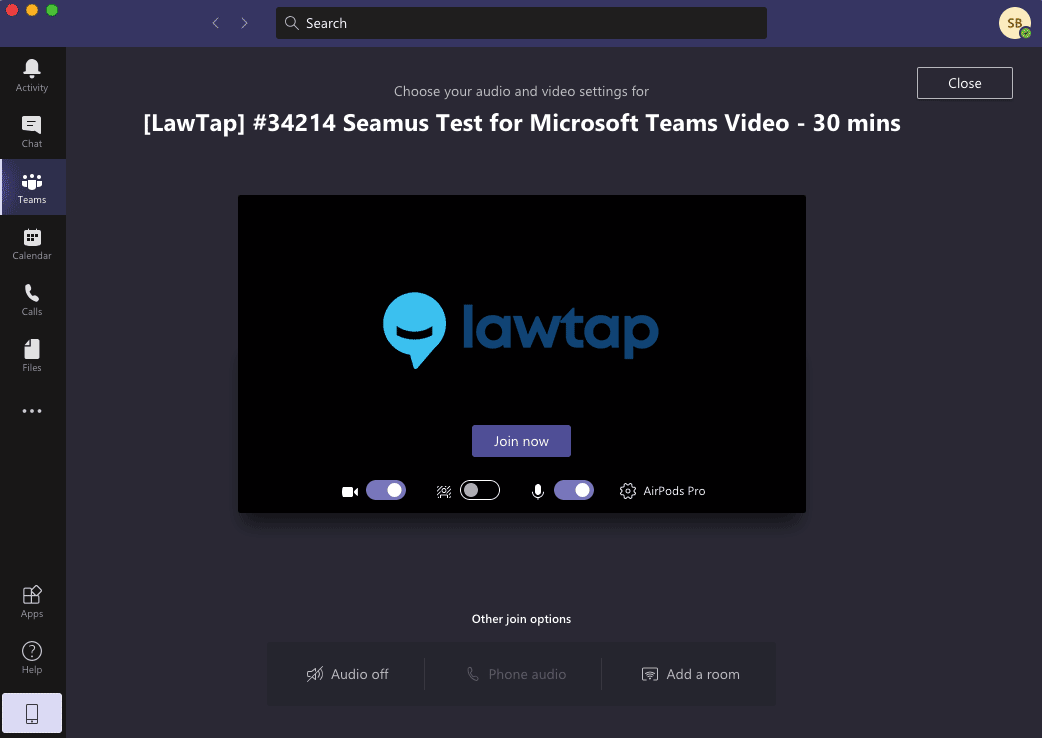 LawTap for Microsoft Teams
